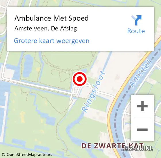 Locatie op kaart van de 112 melding: Ambulance Met Spoed Naar Amstelveen, De Afslag op 12 mei 2022 06:23