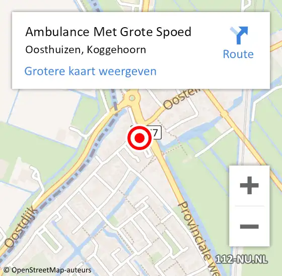 Locatie op kaart van de 112 melding: Ambulance Met Grote Spoed Naar Oosthuizen, Koggehoorn op 12 mei 2022 06:33