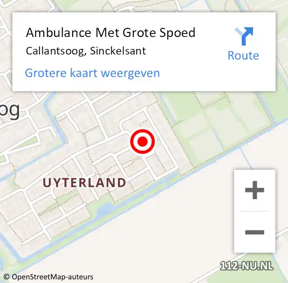 Locatie op kaart van de 112 melding: Ambulance Met Grote Spoed Naar Callantsoog, Sinckelsant op 12 mei 2022 06:35