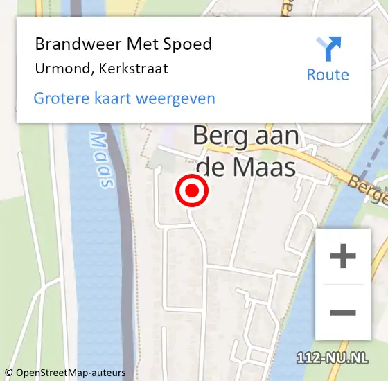 Locatie op kaart van de 112 melding: Brandweer Met Spoed Naar Urmond, Kerkstraat op 12 mei 2022 06:50