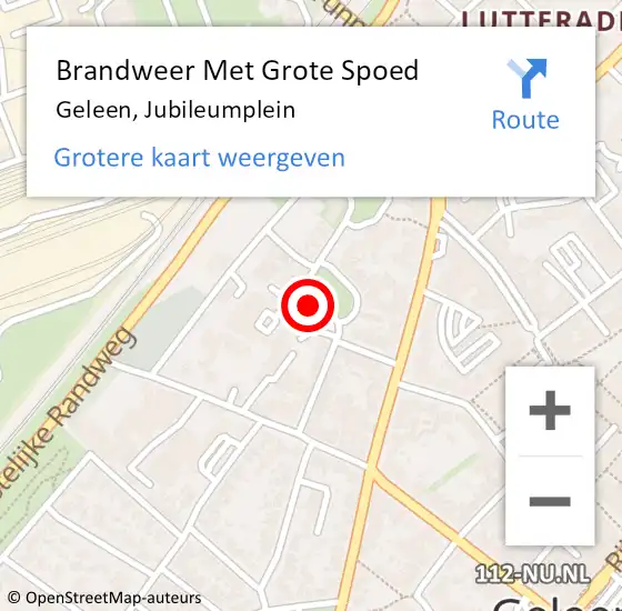 Locatie op kaart van de 112 melding: Brandweer Met Grote Spoed Naar Geleen, Jubileumplein op 12 mei 2022 07:17