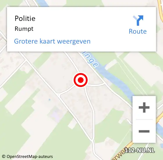 Locatie op kaart van de 112 melding: Politie Rumpt op 12 mei 2022 07:37