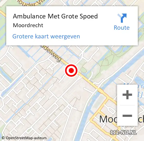 Locatie op kaart van de 112 melding: Ambulance Met Grote Spoed Naar Moordrecht op 12 mei 2022 07:49