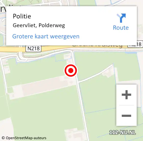 Locatie op kaart van de 112 melding: Politie Geervliet, Polderweg op 12 mei 2022 08:19