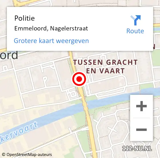 Locatie op kaart van de 112 melding: Politie Emmeloord, Nagelerstraat op 12 mei 2022 09:00