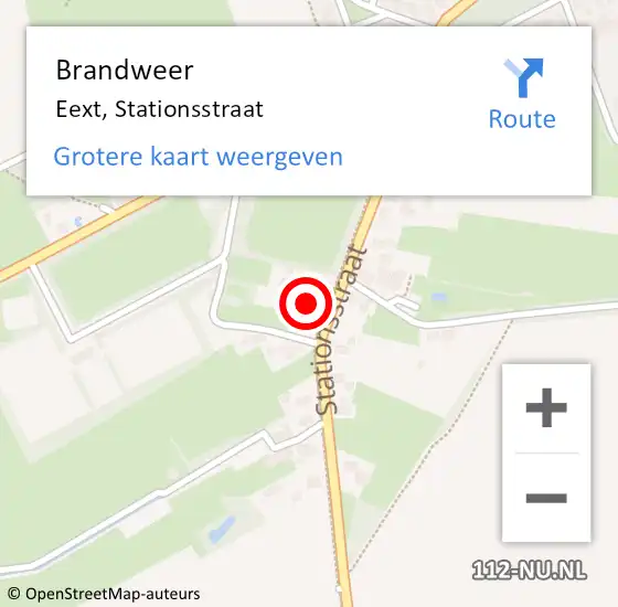 Locatie op kaart van de 112 melding: Brandweer Eext, Stationsstraat op 12 mei 2022 09:05