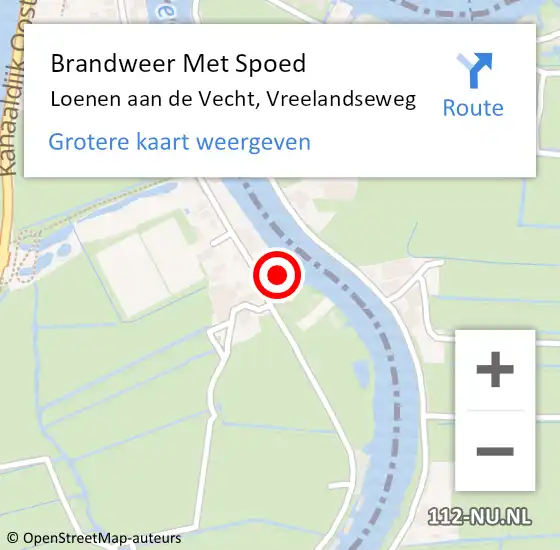 Locatie op kaart van de 112 melding: Brandweer Met Spoed Naar Loenen aan de Vecht, Vreelandseweg op 12 mei 2022 09:17