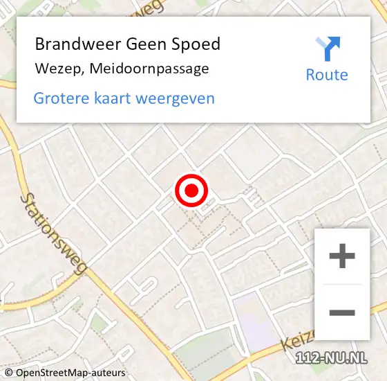 Locatie op kaart van de 112 melding: Brandweer Geen Spoed Naar Wezep, Meidoornpassage op 12 mei 2022 10:31