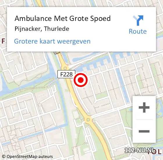 Locatie op kaart van de 112 melding: Ambulance Met Grote Spoed Naar Pijnacker, Thurlede op 12 mei 2022 10:49