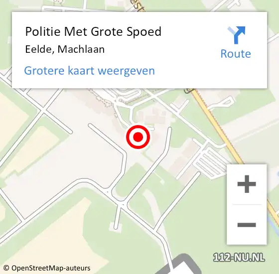 Locatie op kaart van de 112 melding: Politie Met Grote Spoed Naar Eelde, Machlaan op 12 mei 2022 11:11