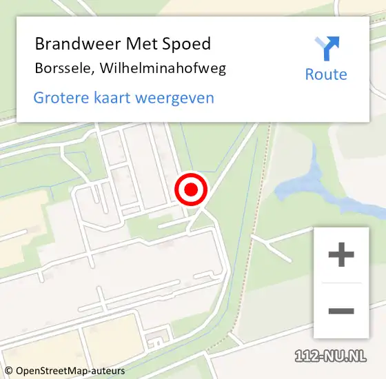 Locatie op kaart van de 112 melding: Brandweer Met Spoed Naar Borssele, Wilhelminahofweg op 12 mei 2022 11:20