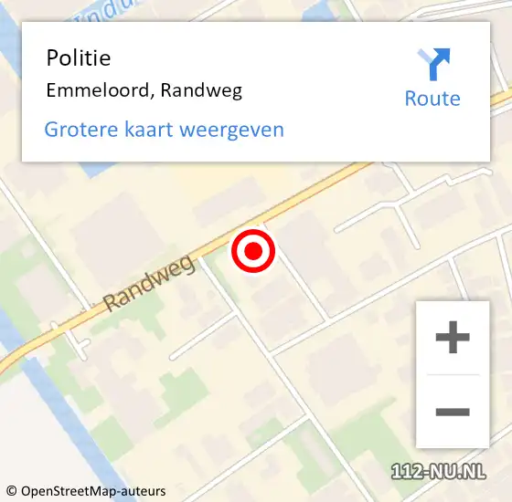 Locatie op kaart van de 112 melding: Politie Emmeloord, Randweg op 12 mei 2022 12:45