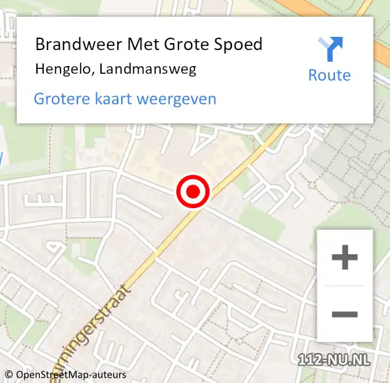 Locatie op kaart van de 112 melding: Brandweer Met Grote Spoed Naar Hengelo, Landmansweg op 12 mei 2022 13:20