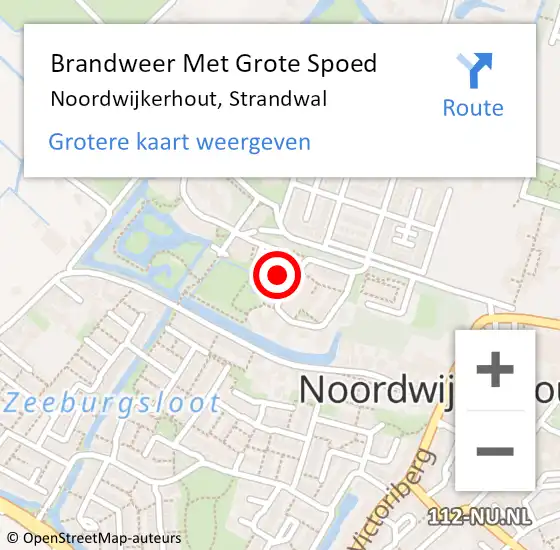 Locatie op kaart van de 112 melding: Brandweer Met Grote Spoed Naar Noordwijkerhout, Strandwal op 12 mei 2022 13:27