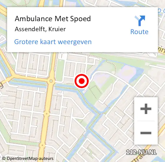 Locatie op kaart van de 112 melding: Ambulance Met Spoed Naar Assendelft, Kruier op 12 mei 2022 14:48