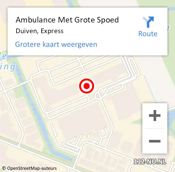 Locatie op kaart van de 112 melding: Ambulance Met Grote Spoed Naar Duiven, Express op 12 mei 2022 15:00