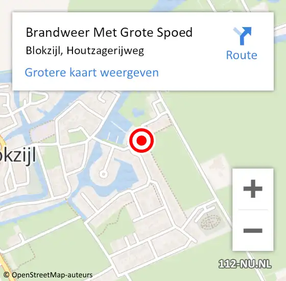 Locatie op kaart van de 112 melding: Brandweer Met Grote Spoed Naar Blokzijl, Houtzagerijweg op 12 mei 2022 17:17