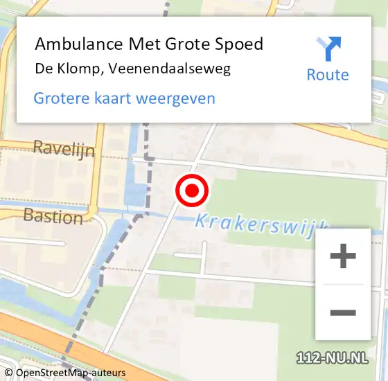 Locatie op kaart van de 112 melding: Ambulance Met Grote Spoed Naar De Klomp, Veenendaalseweg op 12 mei 2022 17:24