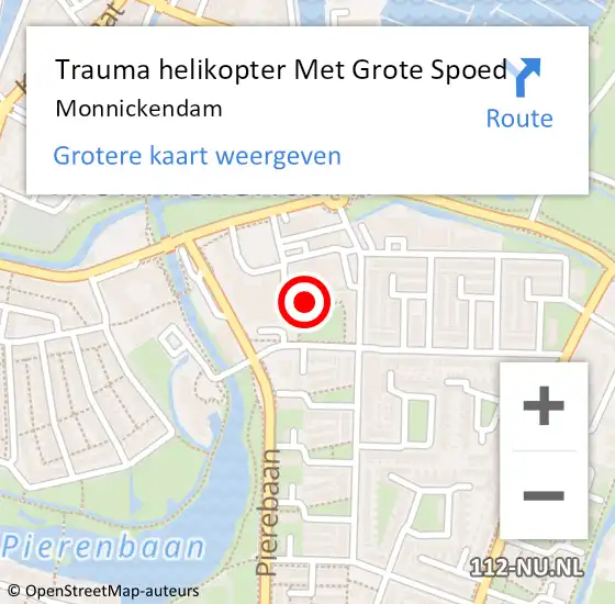 Locatie op kaart van de 112 melding: Trauma helikopter Met Grote Spoed Naar Monnickendam op 12 mei 2022 18:21