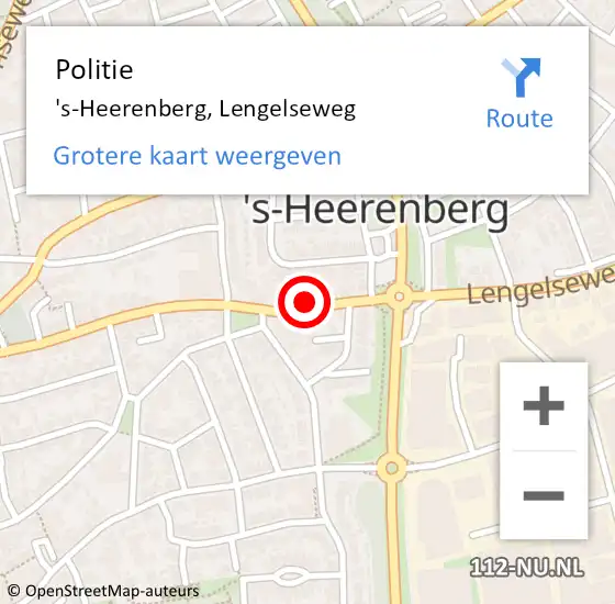 Locatie op kaart van de 112 melding: Politie 's-Heerenberg, Lengelseweg op 12 mei 2022 18:36
