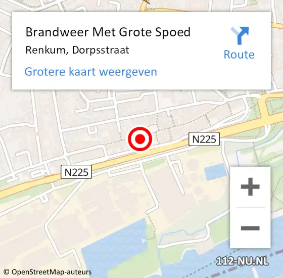 Locatie op kaart van de 112 melding: Brandweer Met Grote Spoed Naar Renkum, Dorpsstraat op 12 mei 2022 18:52