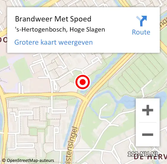 Locatie op kaart van de 112 melding: Brandweer Met Spoed Naar 's-Hertogenbosch, Hoge Slagen op 12 mei 2022 19:03