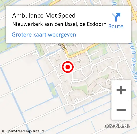 Locatie op kaart van de 112 melding: Ambulance Met Spoed Naar Zevenhuizen, De Esdoorn op 12 mei 2022 19:23