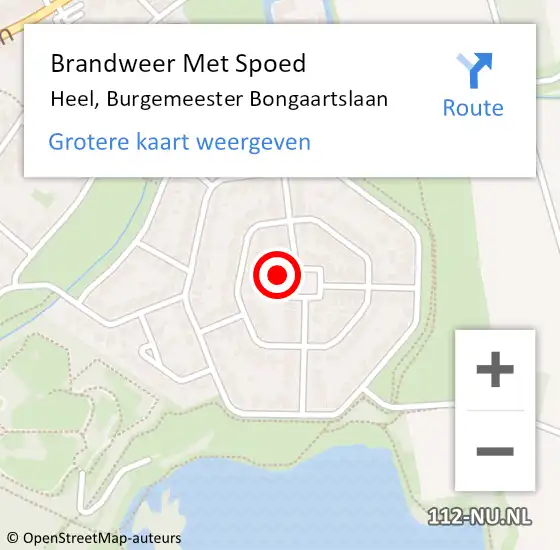 Locatie op kaart van de 112 melding: Brandweer Met Spoed Naar Heel, Burgemeester Bongaartslaan op 12 mei 2022 19:28