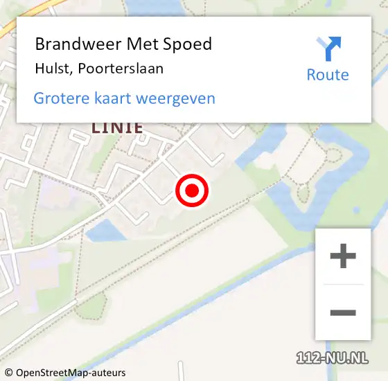 Locatie op kaart van de 112 melding: Brandweer Met Spoed Naar Hulst, Poorterslaan op 12 mei 2022 19:32