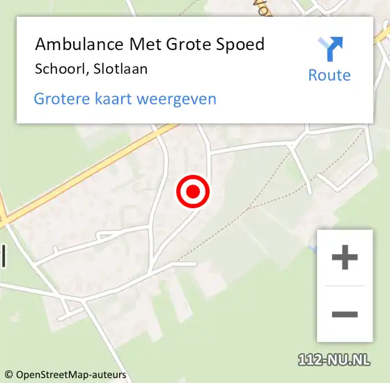 Locatie op kaart van de 112 melding: Ambulance Met Grote Spoed Naar Schoorl, Slotlaan op 12 mei 2022 20:01