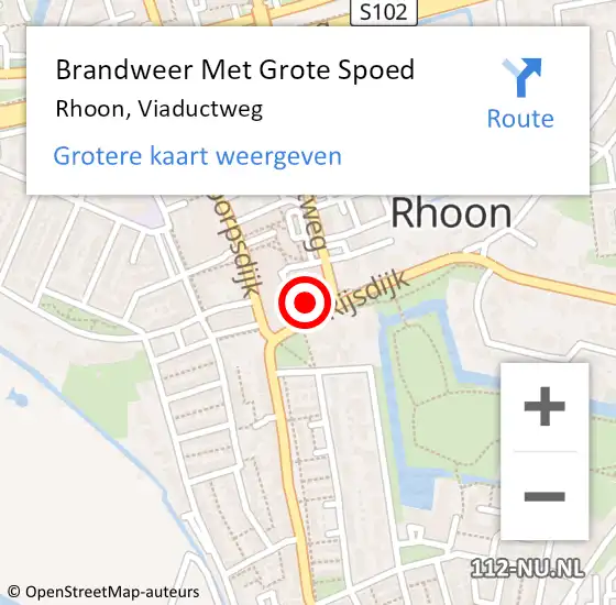 Locatie op kaart van de 112 melding: Brandweer Met Grote Spoed Naar Rhoon, Viaductweg op 12 mei 2022 20:18