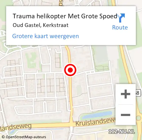 Locatie op kaart van de 112 melding: Trauma helikopter Met Grote Spoed Naar Oud Gastel, Kerkstraat op 12 mei 2022 20:30