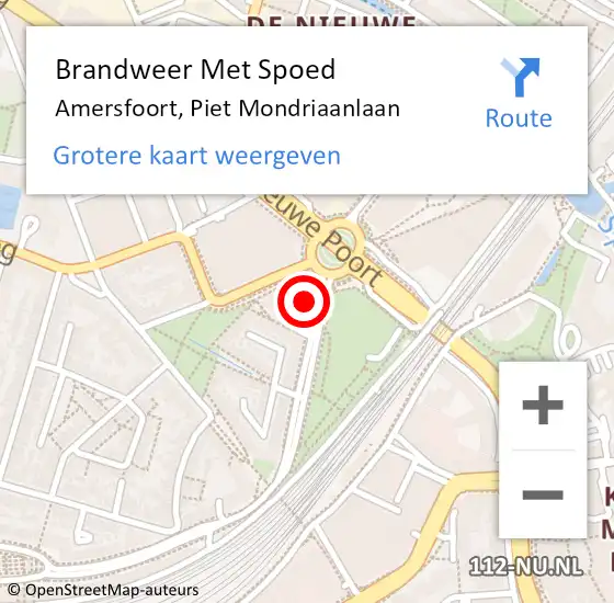Locatie op kaart van de 112 melding: Brandweer Met Spoed Naar Amersfoort, Piet Mondriaanlaan op 12 mei 2022 20:45