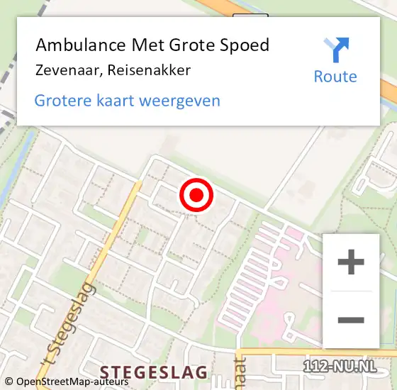 Locatie op kaart van de 112 melding: Ambulance Met Grote Spoed Naar Zevenaar, Reisenakker op 12 mei 2022 21:09