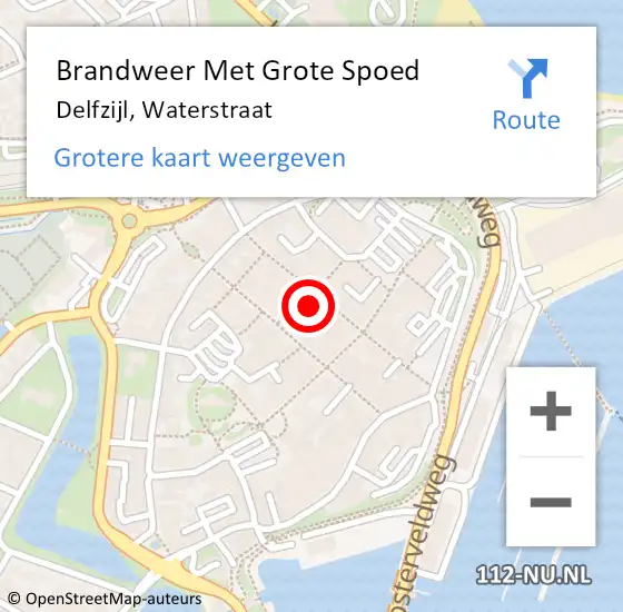 Locatie op kaart van de 112 melding: Brandweer Met Grote Spoed Naar Delfzijl, Waterstraat op 12 mei 2022 21:16