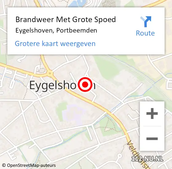 Locatie op kaart van de 112 melding: Brandweer Met Grote Spoed Naar Eygelshoven, Portbeemden op 12 mei 2022 23:01