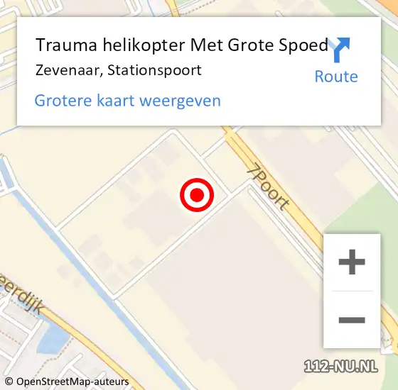 Locatie op kaart van de 112 melding: Trauma helikopter Met Grote Spoed Naar Zevenaar, Stationspoort op 13 mei 2022 00:33