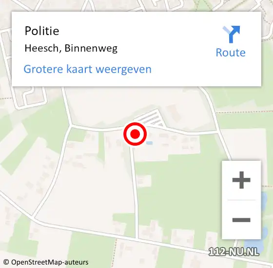 Locatie op kaart van de 112 melding: Politie Heesch, Binnenweg op 13 mei 2022 00:36