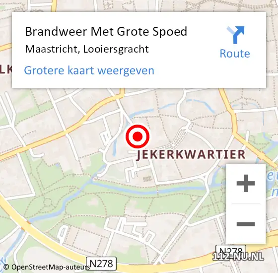 Locatie op kaart van de 112 melding: Brandweer Met Grote Spoed Naar Maastricht, Looiersgracht op 13 mei 2022 02:03