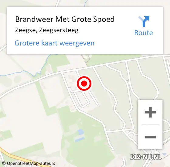 Locatie op kaart van de 112 melding: Brandweer Met Grote Spoed Naar Zeegse, Zeegsersteeg op 13 mei 2022 06:22