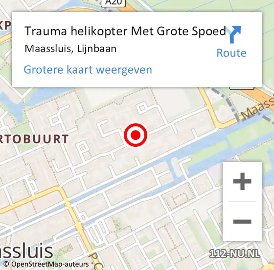 Locatie op kaart van de 112 melding: Trauma helikopter Met Grote Spoed Naar Maassluis, Lijnbaan op 13 mei 2022 06:44