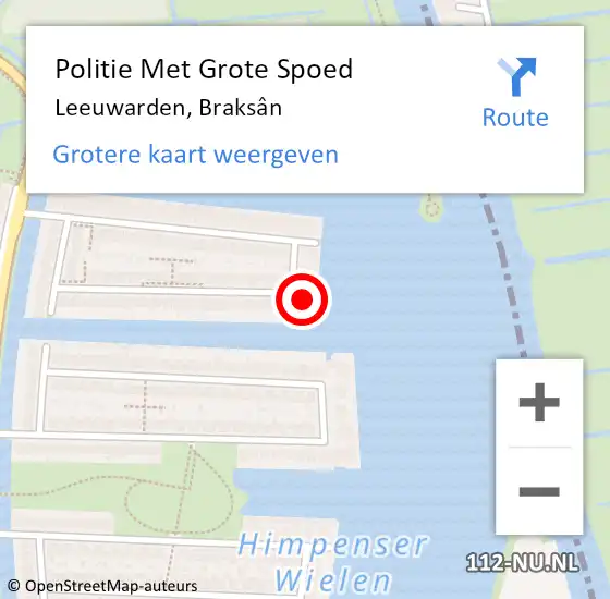 Locatie op kaart van de 112 melding: Politie Met Grote Spoed Naar Leeuwarden, Braksân op 13 mei 2022 07:01