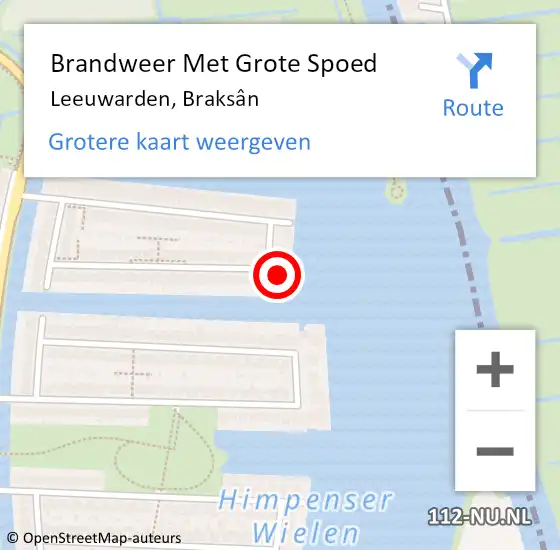 Locatie op kaart van de 112 melding: Brandweer Met Grote Spoed Naar Leeuwarden, Braksân op 13 mei 2022 07:02