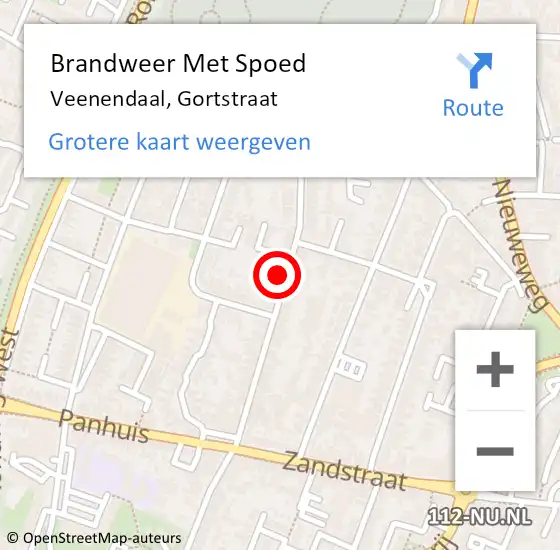 Locatie op kaart van de 112 melding: Brandweer Met Spoed Naar Veenendaal, Gortstraat op 13 mei 2022 07:29