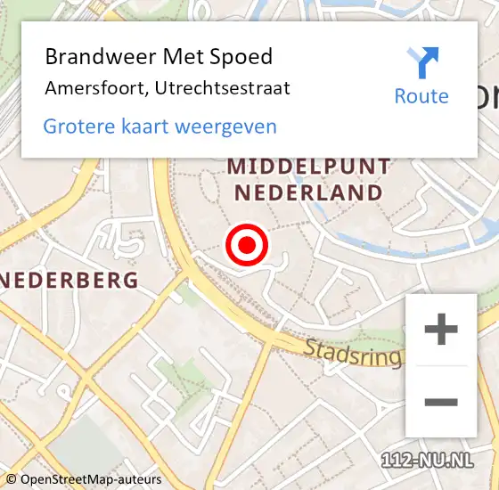 Locatie op kaart van de 112 melding: Brandweer Met Spoed Naar Amersfoort, Utrechtsestraat op 13 mei 2022 08:22