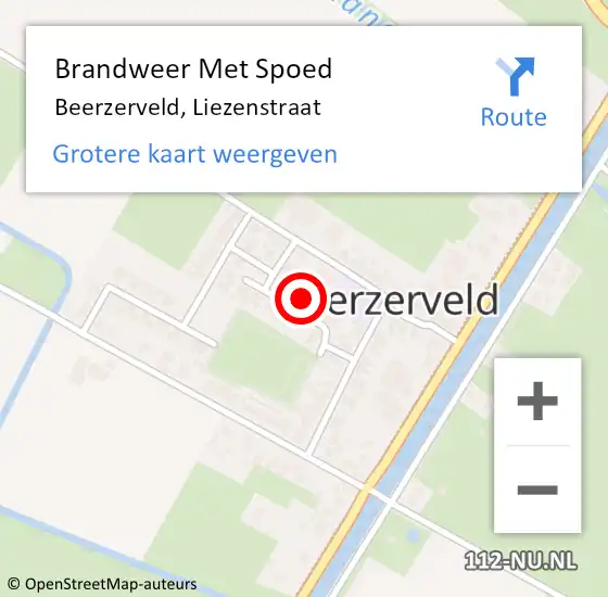 Locatie op kaart van de 112 melding: Brandweer Met Spoed Naar Beerzerveld, Liezenstraat op 13 mei 2022 08:34