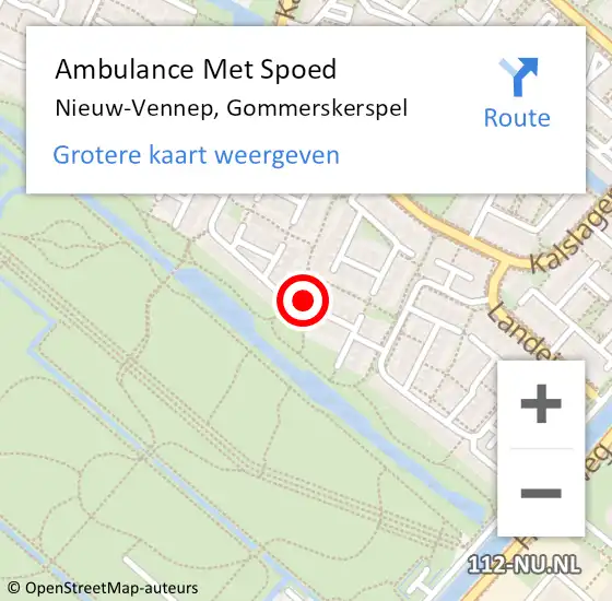 Locatie op kaart van de 112 melding: Ambulance Met Spoed Naar Nieuw-Vennep, Gommerskerspel op 13 mei 2022 08:46