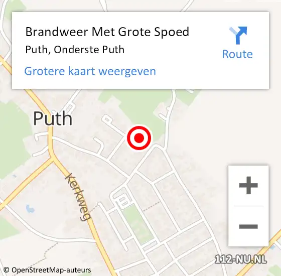 Locatie op kaart van de 112 melding: Brandweer Met Grote Spoed Naar Puth, Onderste Puth op 13 mei 2022 08:47