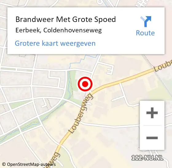 Locatie op kaart van de 112 melding: Brandweer Met Grote Spoed Naar Eerbeek, Coldenhovenseweg op 13 mei 2022 09:00