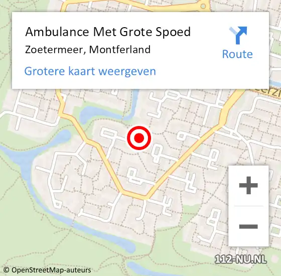 Locatie op kaart van de 112 melding: Ambulance Met Grote Spoed Naar Zoetermeer, Montferland op 13 mei 2022 09:30